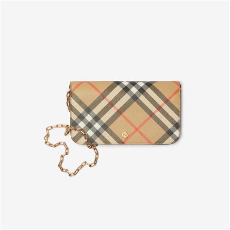 burberry pullover woman metal chain|Check Chain Strap Wallet in Sand .